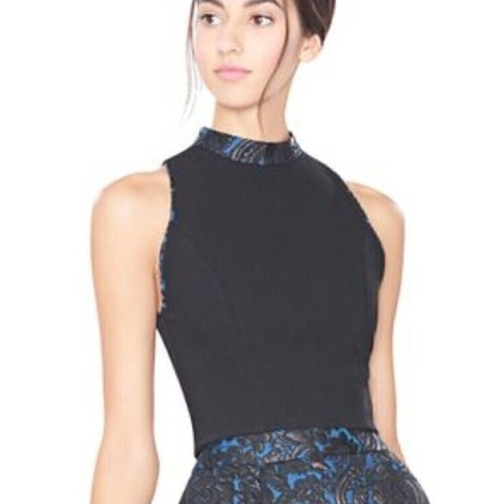 Alicia and Olivia Cohe Cohen Crop Top Womens 0 Black Sleeveless